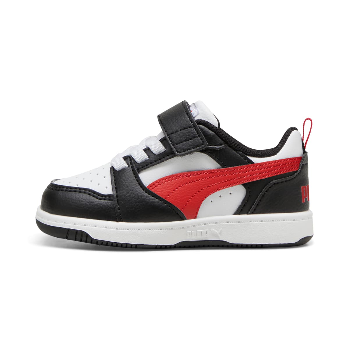 PUMA Rebound v6 Lo sneakers, Zwart/Rood/Wit, Maat 25