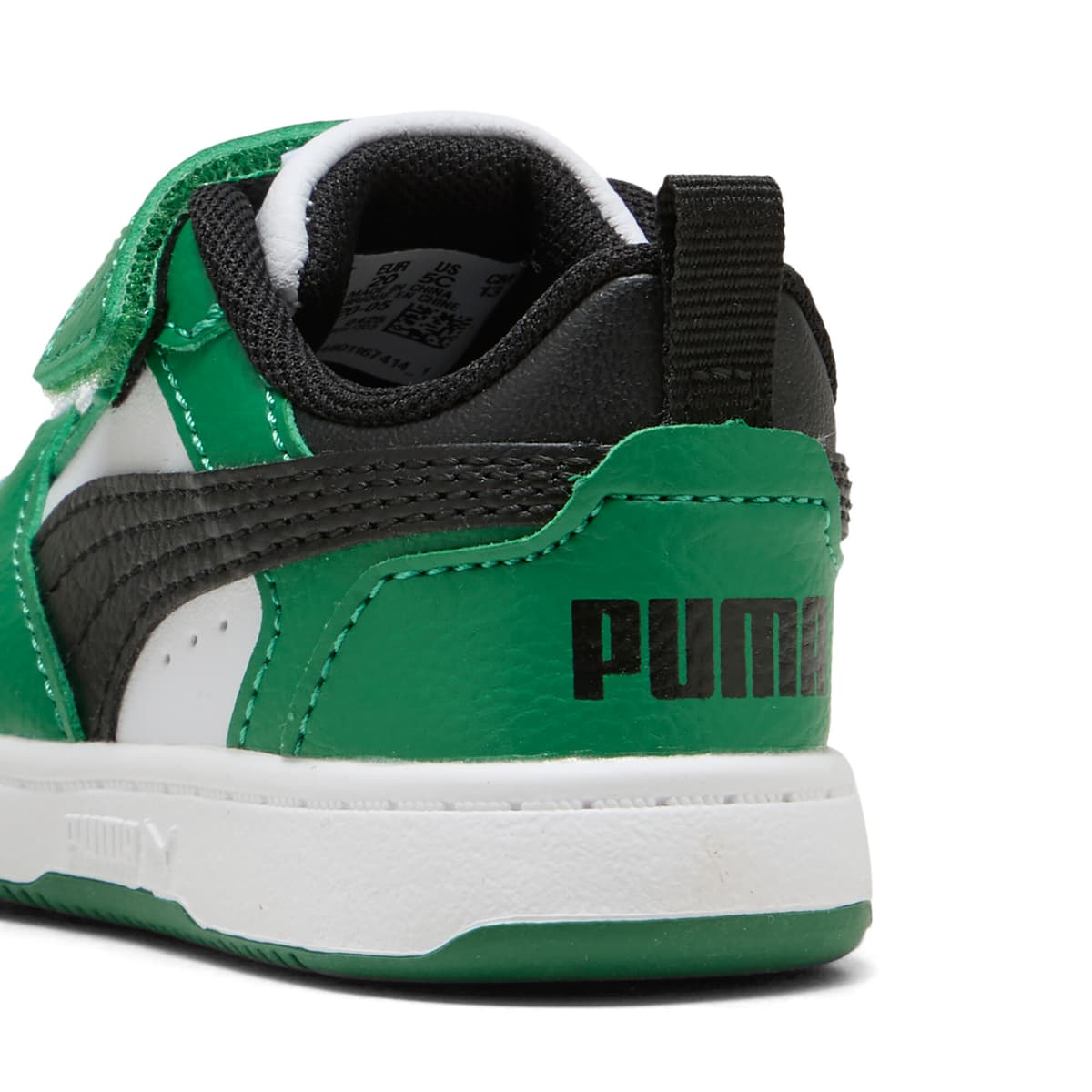 PUMA Rebound v6 Lo sneakers, Groen/Zwart/Wit, Maat 22 thumbnail 5