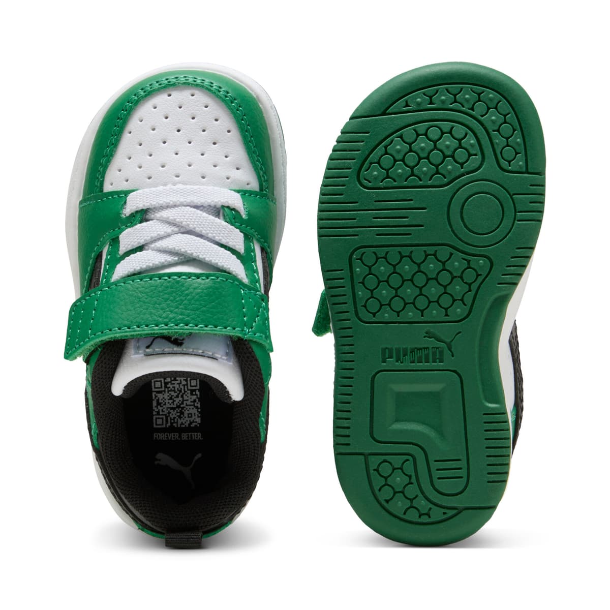 PUMA Rebound v6 Lo sneakers, Groen/Zwart/Wit, Maat 22 thumbnail 4
