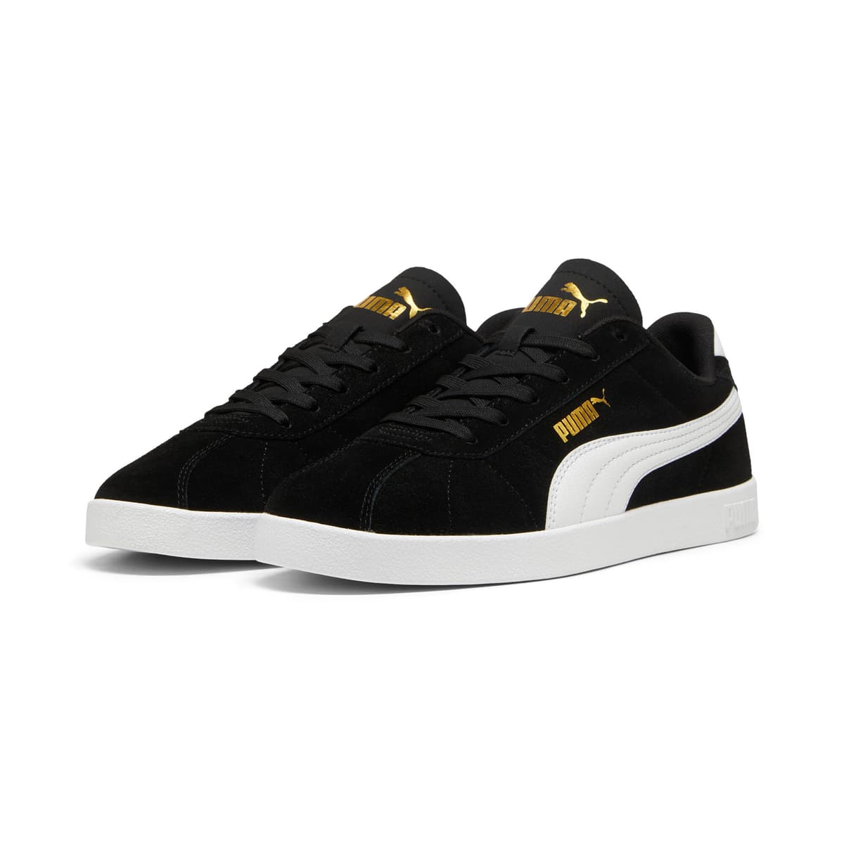 PUMA Club II Suede unisex sneakers, Zwart/Wit/Goud, Maat 40 thumbnail 6