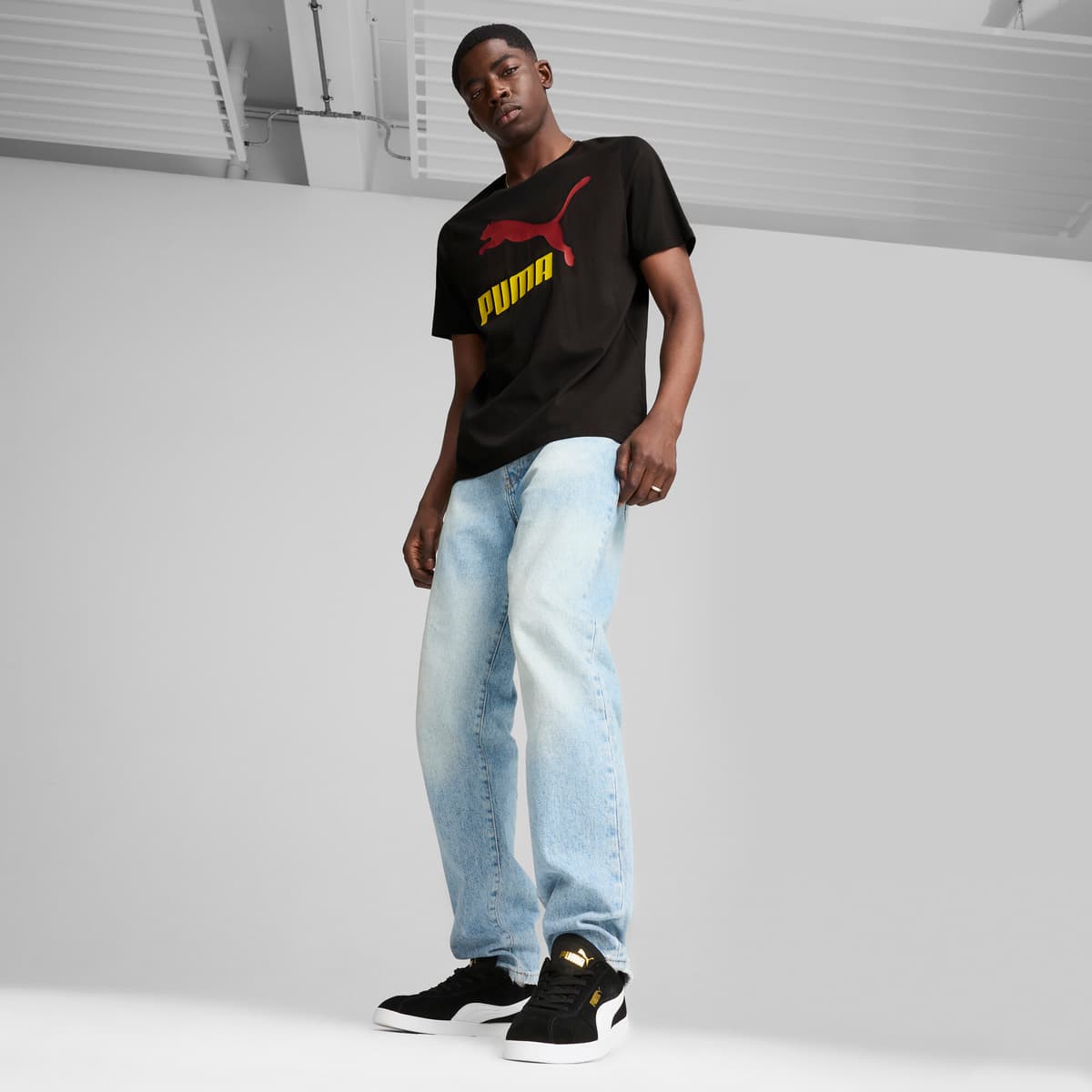 PUMA Club II Suede unisex sneakers, Zwart/Wit/Goud, Maat 40 thumbnail 7