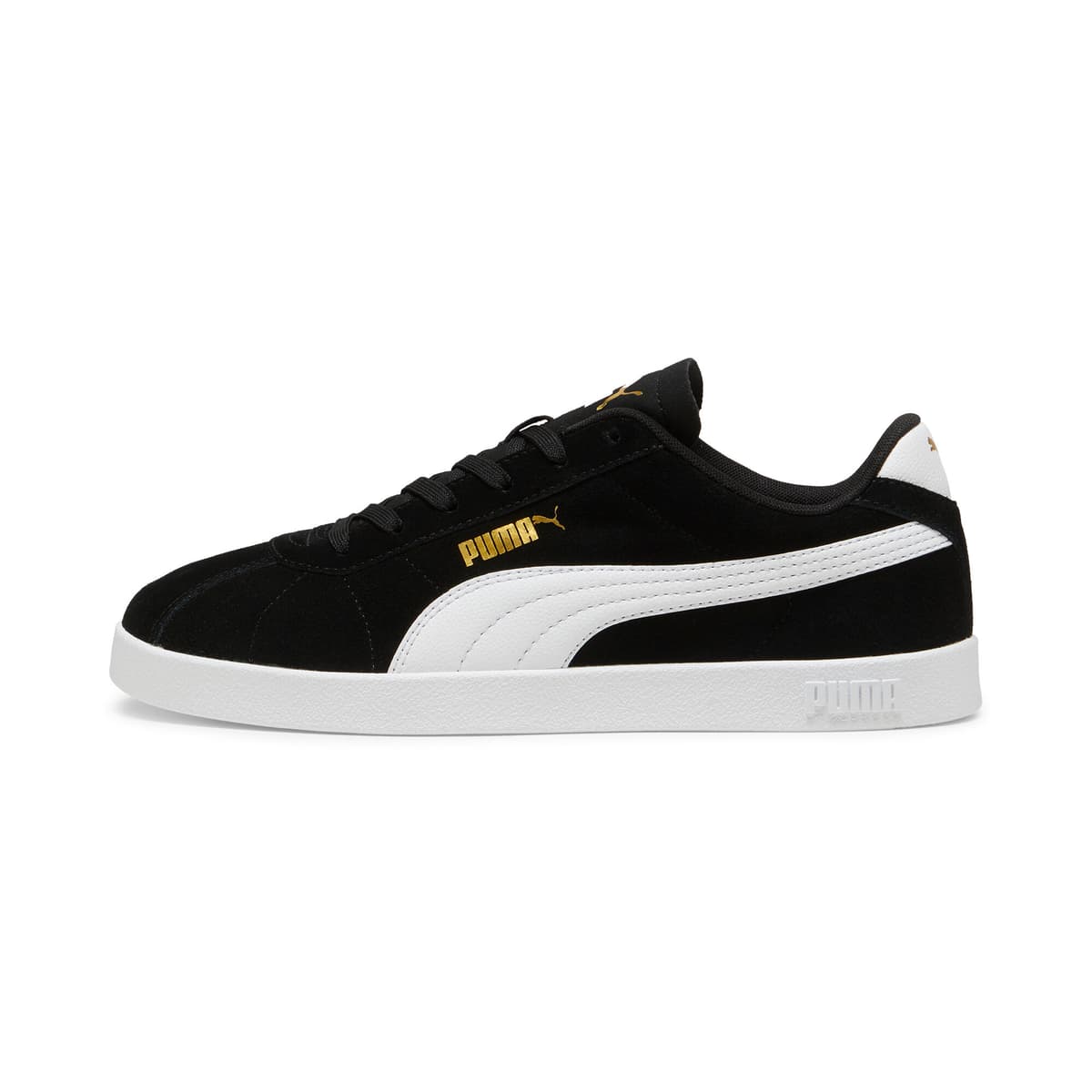 PUMA Club II Suede unisex sneakers, Zwart/Wit/Goud, Maat 40
