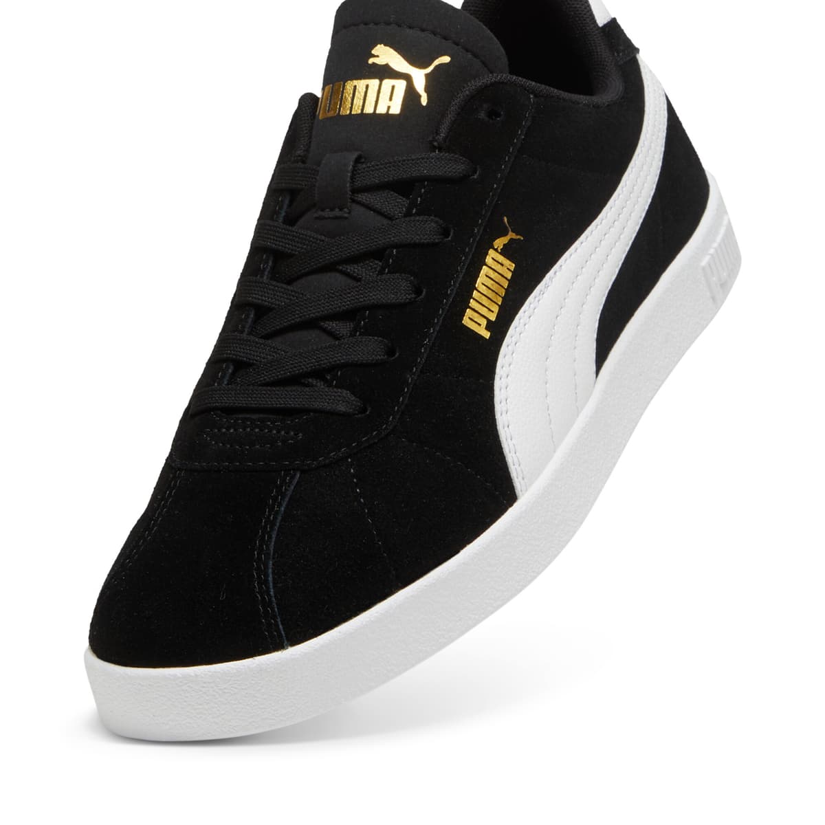 PUMA Club II Suede unisex sneakers, Zwart/Wit/Goud, Maat 40 thumbnail 2