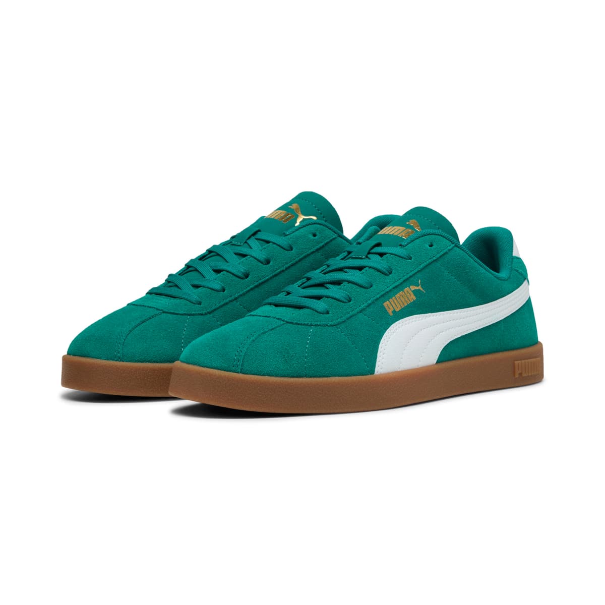 PUMA Club II Suede unisex sneakers, Groen/Wit/Goud, Maat 44,5 thumbnail 6