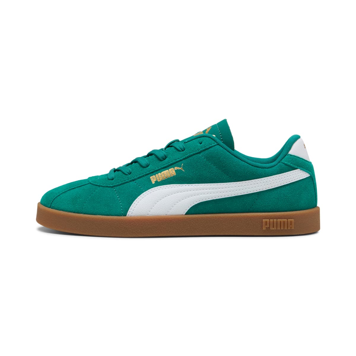 PUMA Club II Suede unisex sneakers, Groen/Wit/Goud, Maat 44,5