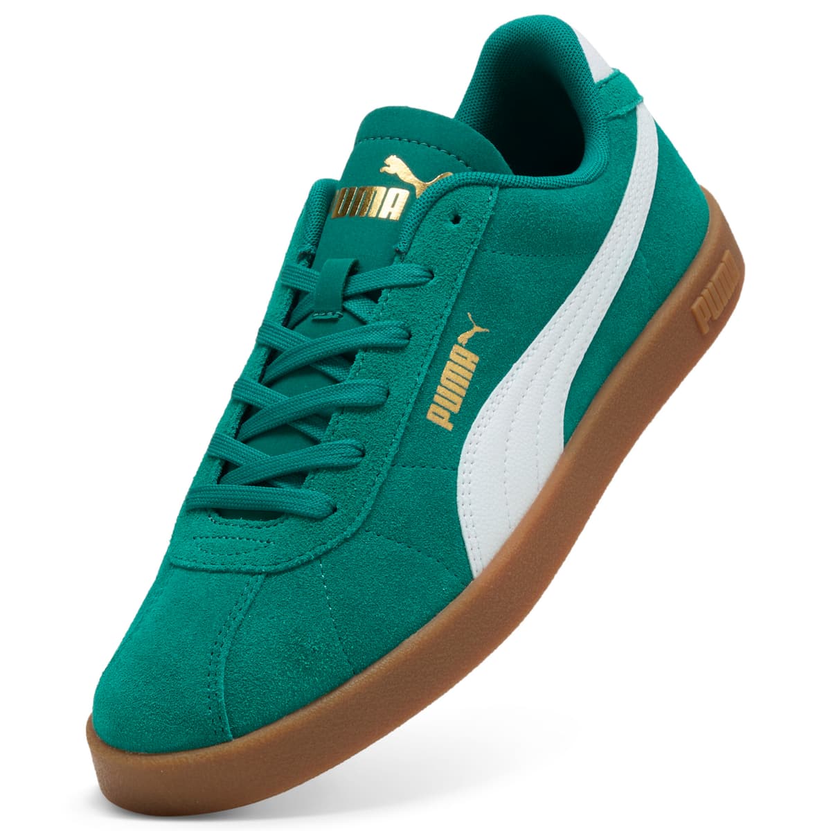 PUMA Club II Suede unisex sneakers, Groen/Wit/Goud, Maat 44,5 thumbnail 2