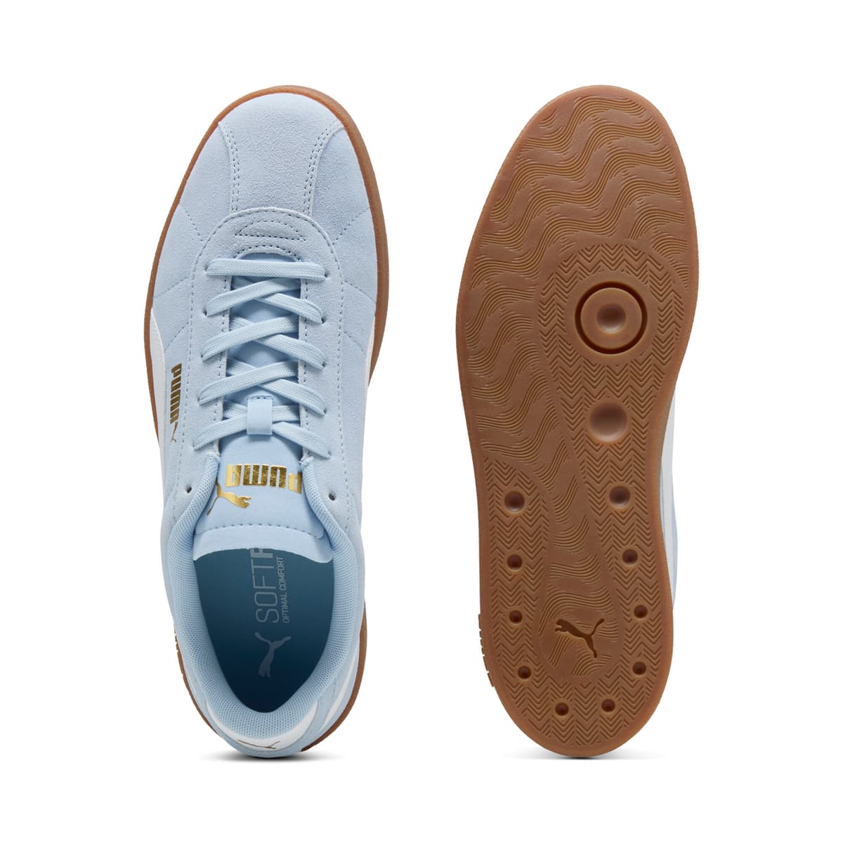 PUMA Club II Suede unisex sneakers, Wit/Goud, Maat 37,5 thumbnail 4