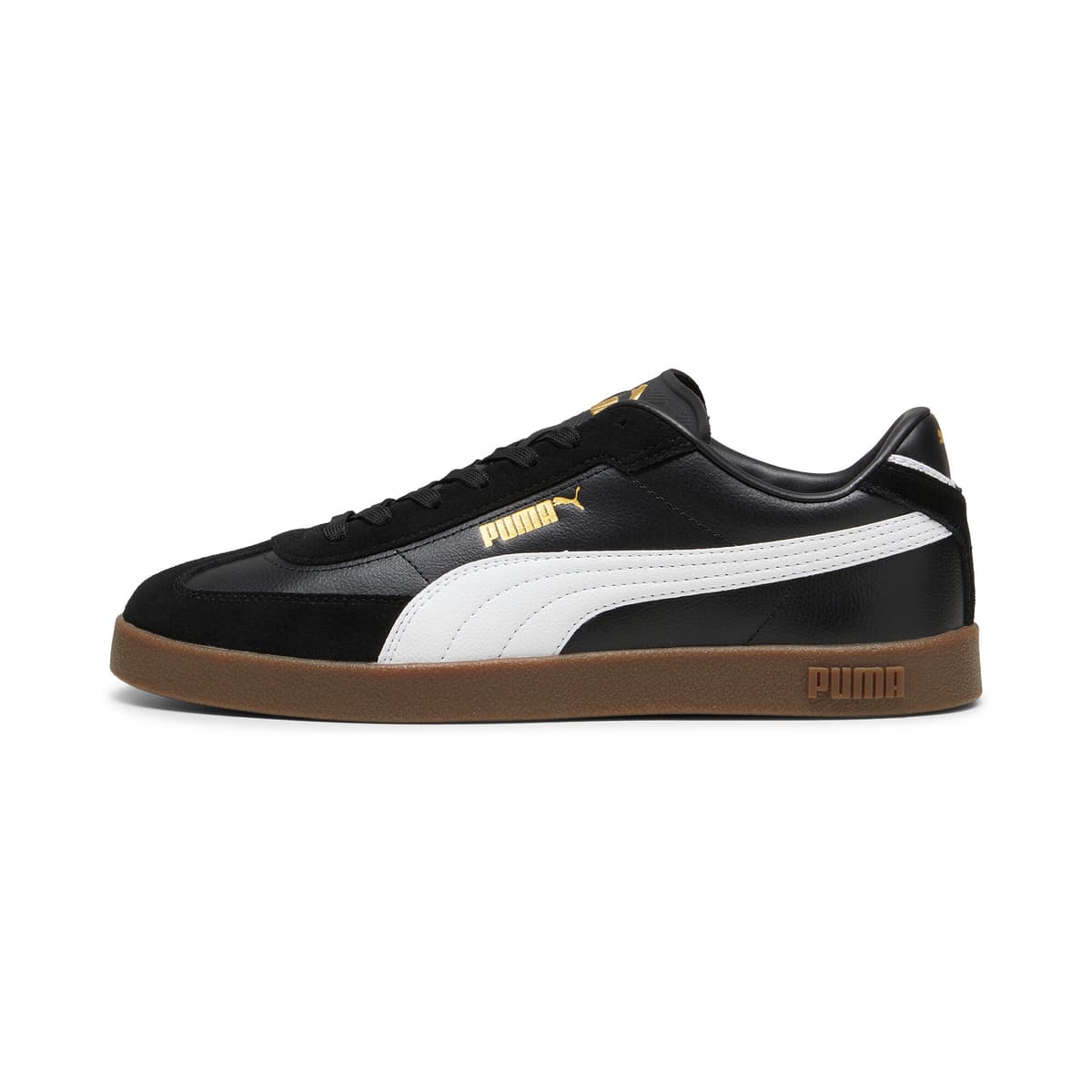 PUMA Club II Era unisex sneakers, Zwart/Wit/Goud, Maat 39