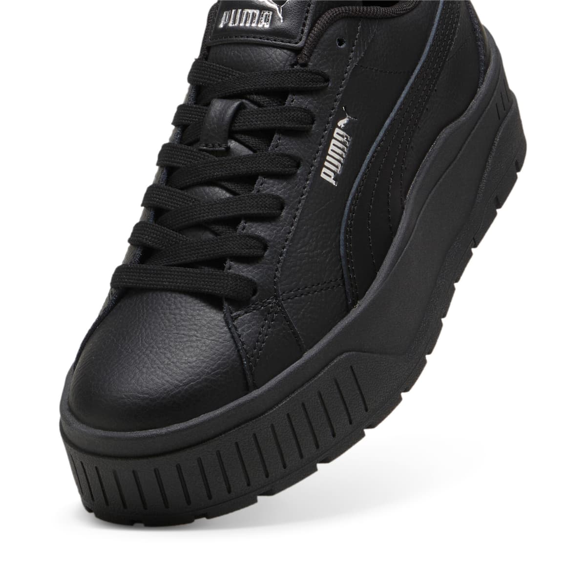 PUMA Karmen II Leather sneakers voor Dames, Zwart/Zilver, Maat 38 thumbnail 2