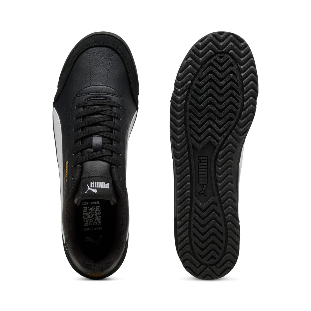 PUMA Turino II OG uniseks sneakers, Zwart/Wit/Goud, Maat 35,5 thumbnail 4