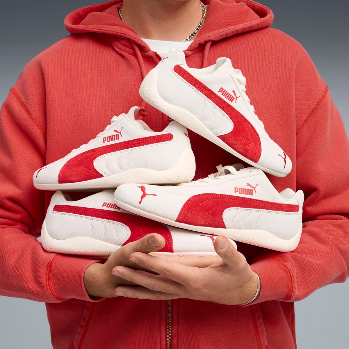 PUMA Speedcat OG uniseks sneakers, Grijs/Rood, Maat 39 thumbnail 8