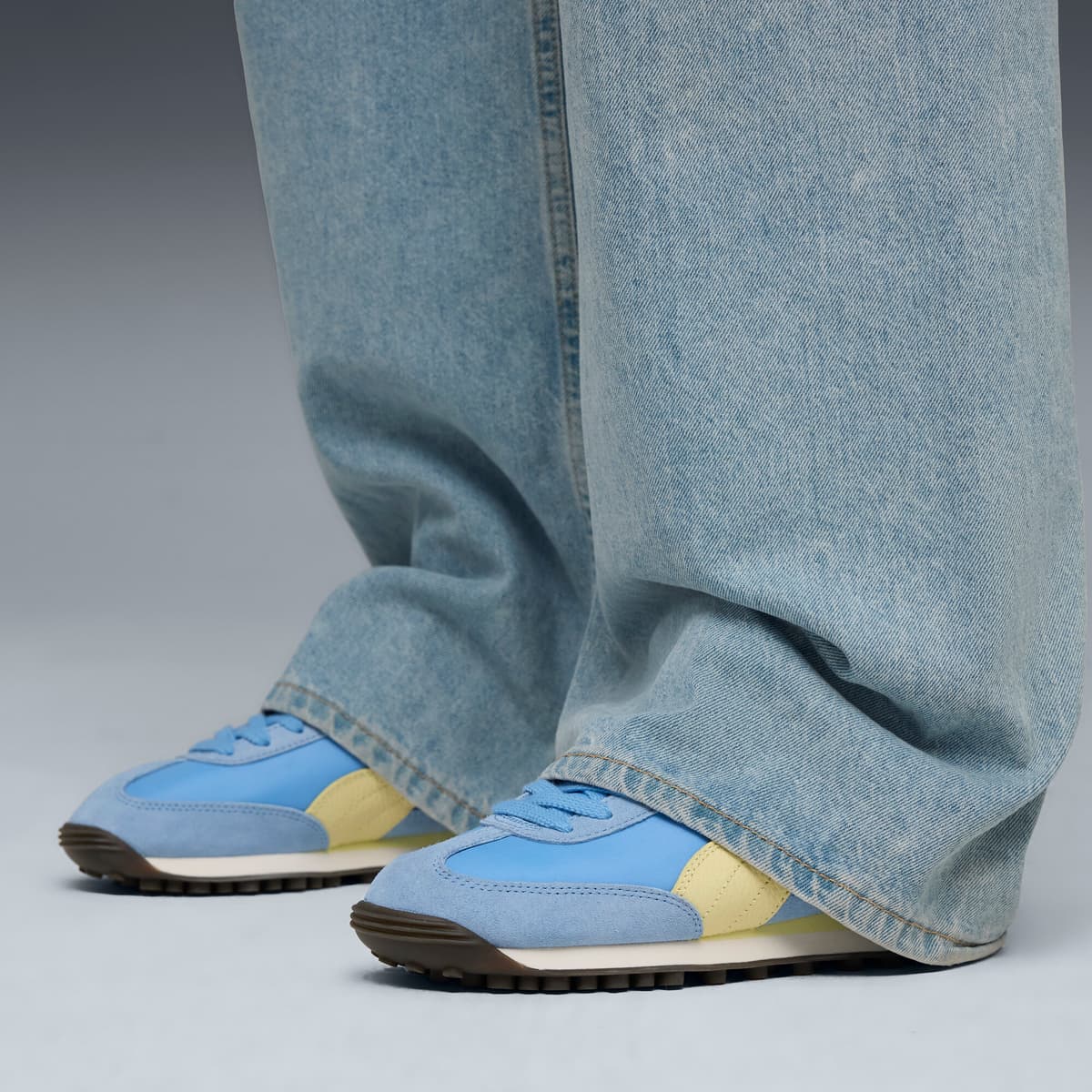 PUMA Easy Rider Vintage uniseks sneakers, Blauw/Goud, Maat 35,5 thumbnail 8