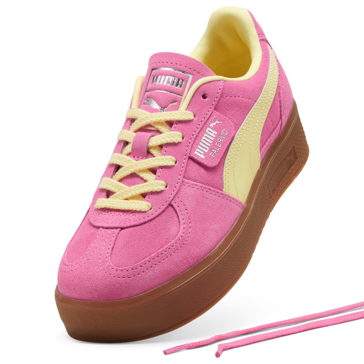 PUMA Palermo Elevata sneakers voor Dames, Roze/Goud, Maat 42 thumbnail 2