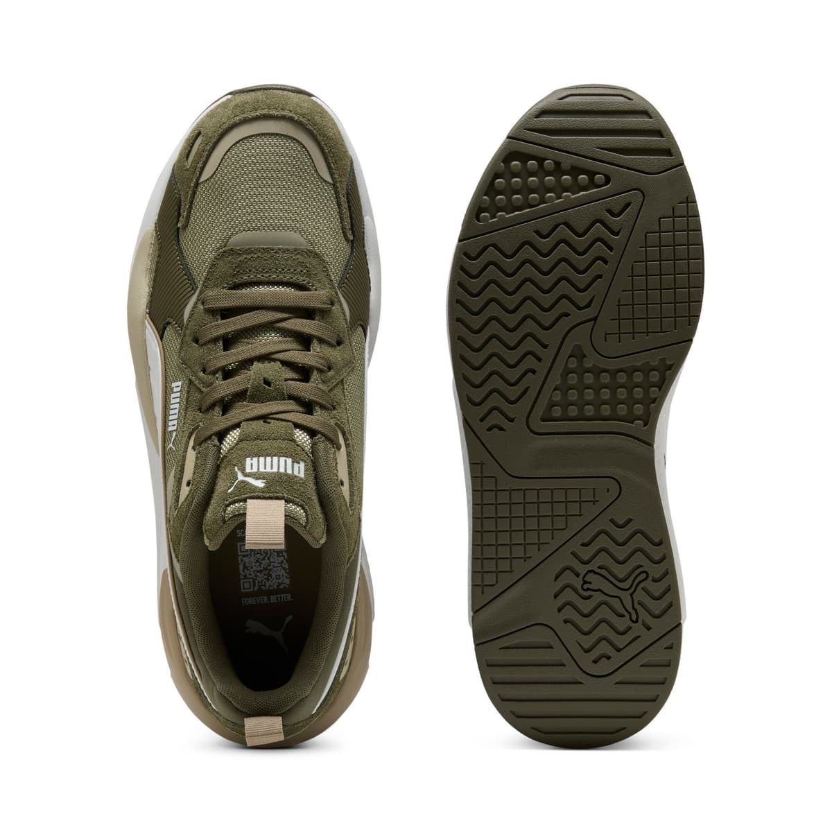 PUMA X-Ray 3 SD uniseks sneakers, Groen/Wit, Maat 43 thumbnail 4