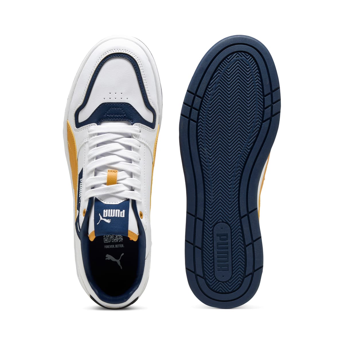 PUMA Court Classic Street sneakers unisex, Blauw/Wit/Goud, Maat 37,5 thumbnail 4