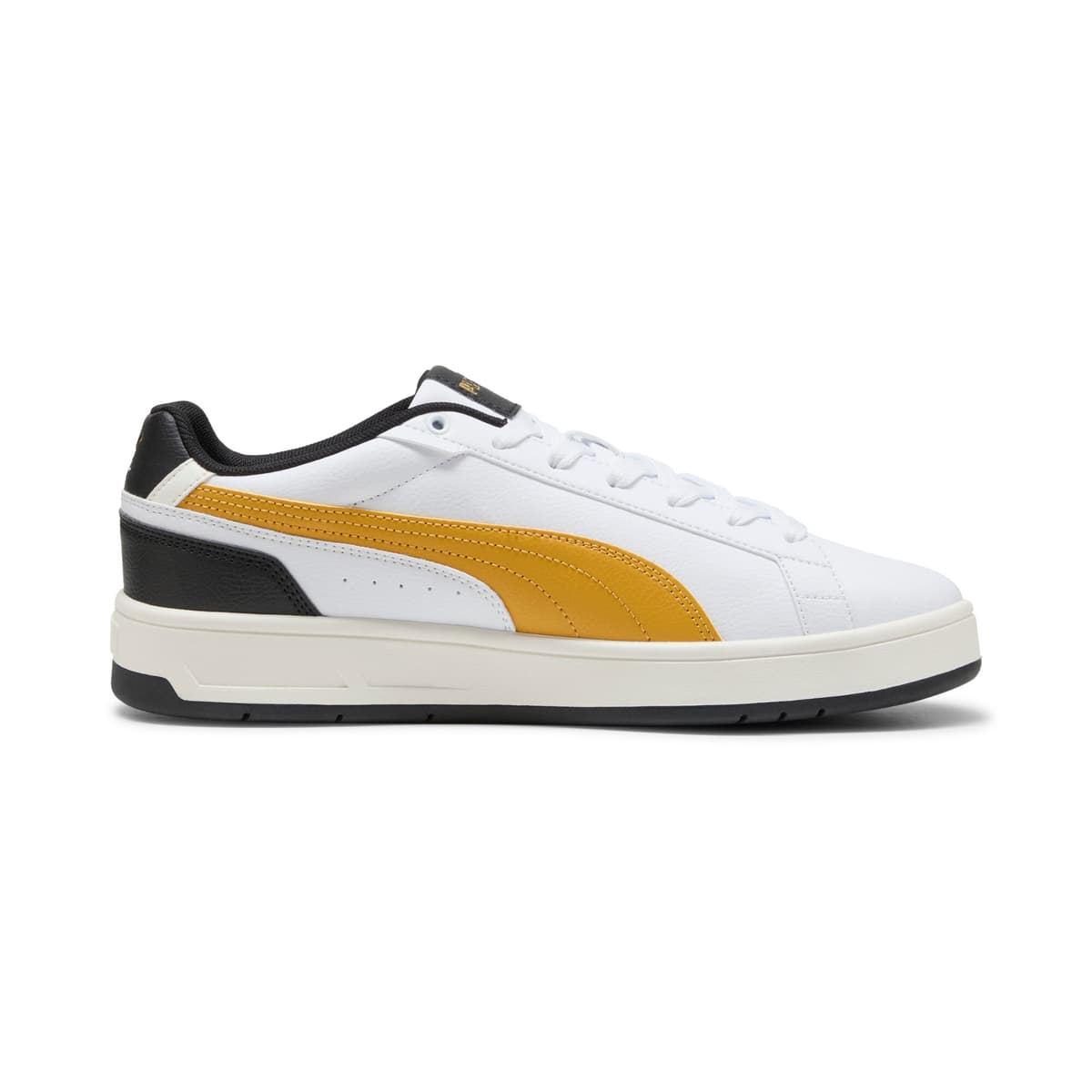 PUMA Court Classico sneakers unisex, Zwart/Wit/Goud, Maat 42,5 thumbnail 3