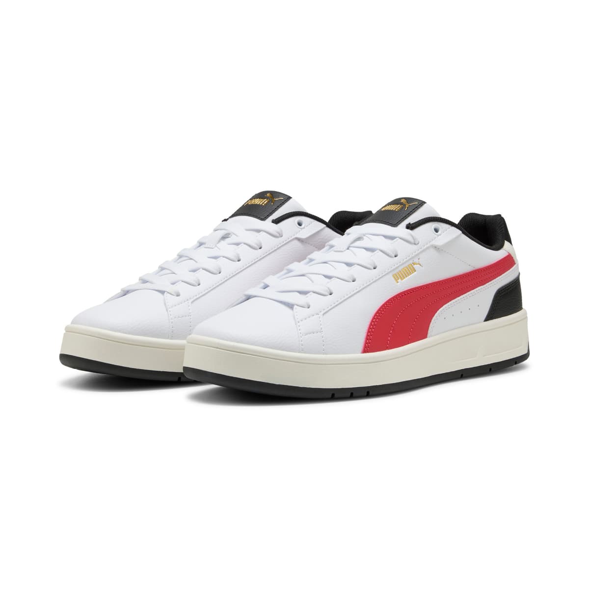 PUMA Court Classico sneakers unisex, Zwart/Rood/Wit, Maat 43 thumbnail 6