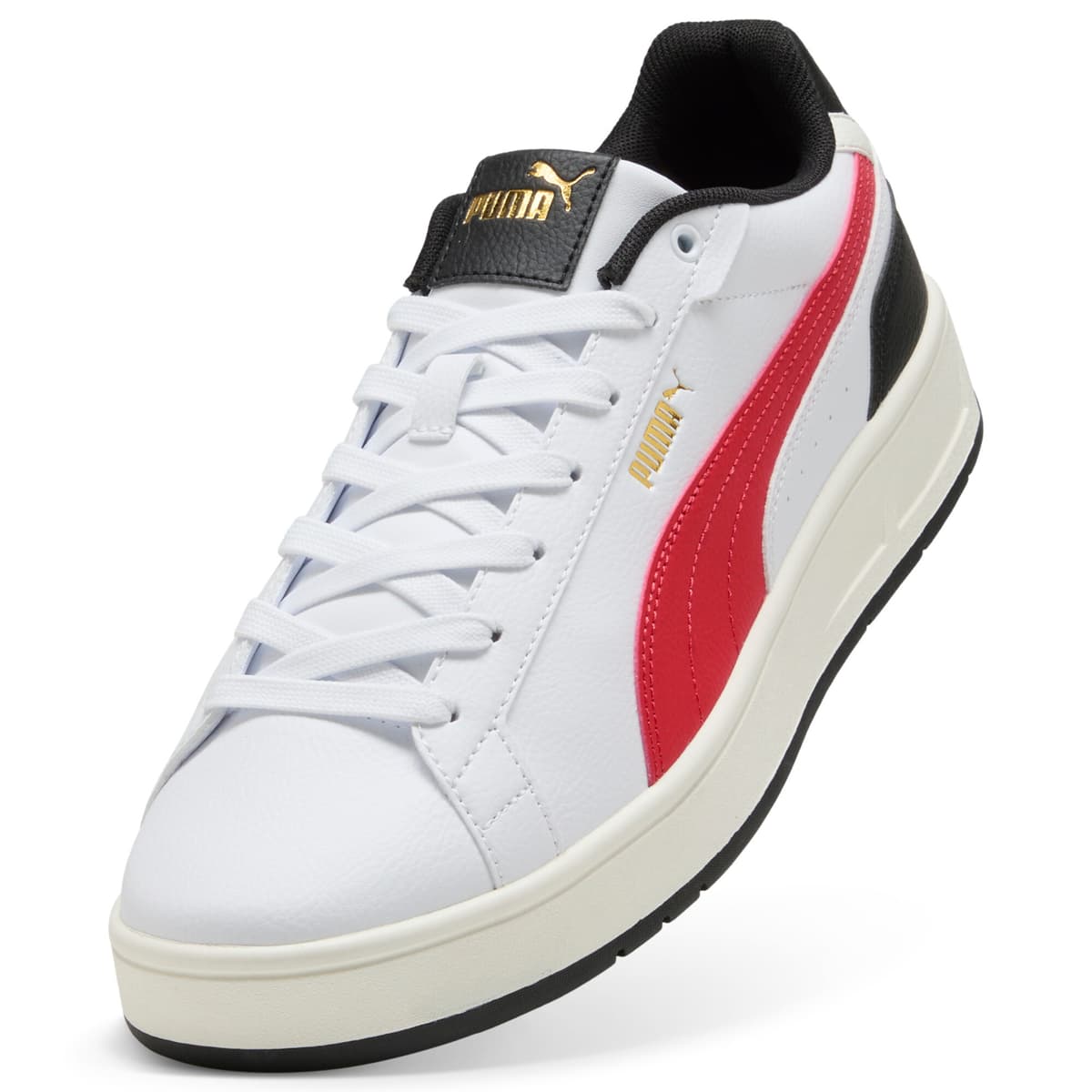 PUMA Court Classico sneakers unisex, Zwart/Rood/Wit, Maat 43 thumbnail 2
