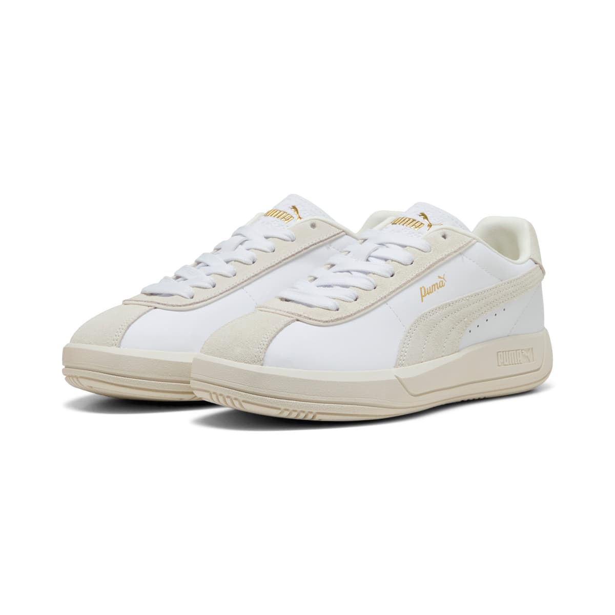 PUMA Club Klassika sneakers voor Dames, Wit/Goud, Maat 40 thumbnail 6