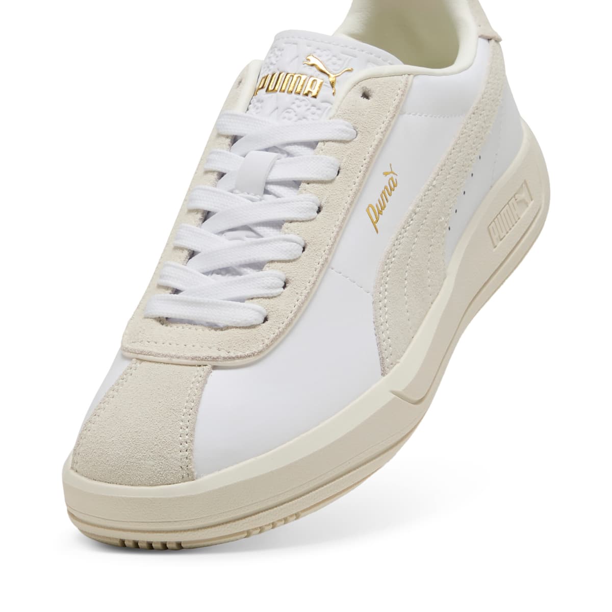 PUMA Club Klassika sneakers voor Dames, Wit/Goud, Maat 40 thumbnail 2