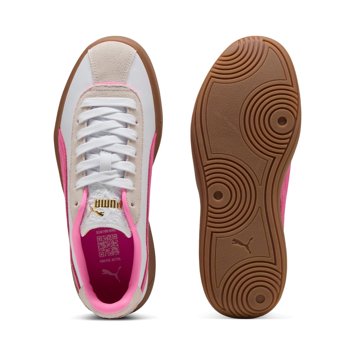 PUMA Club Klassika sneakers voor Dames, Roze/Grijs/Wit, Maat 37 thumbnail 4