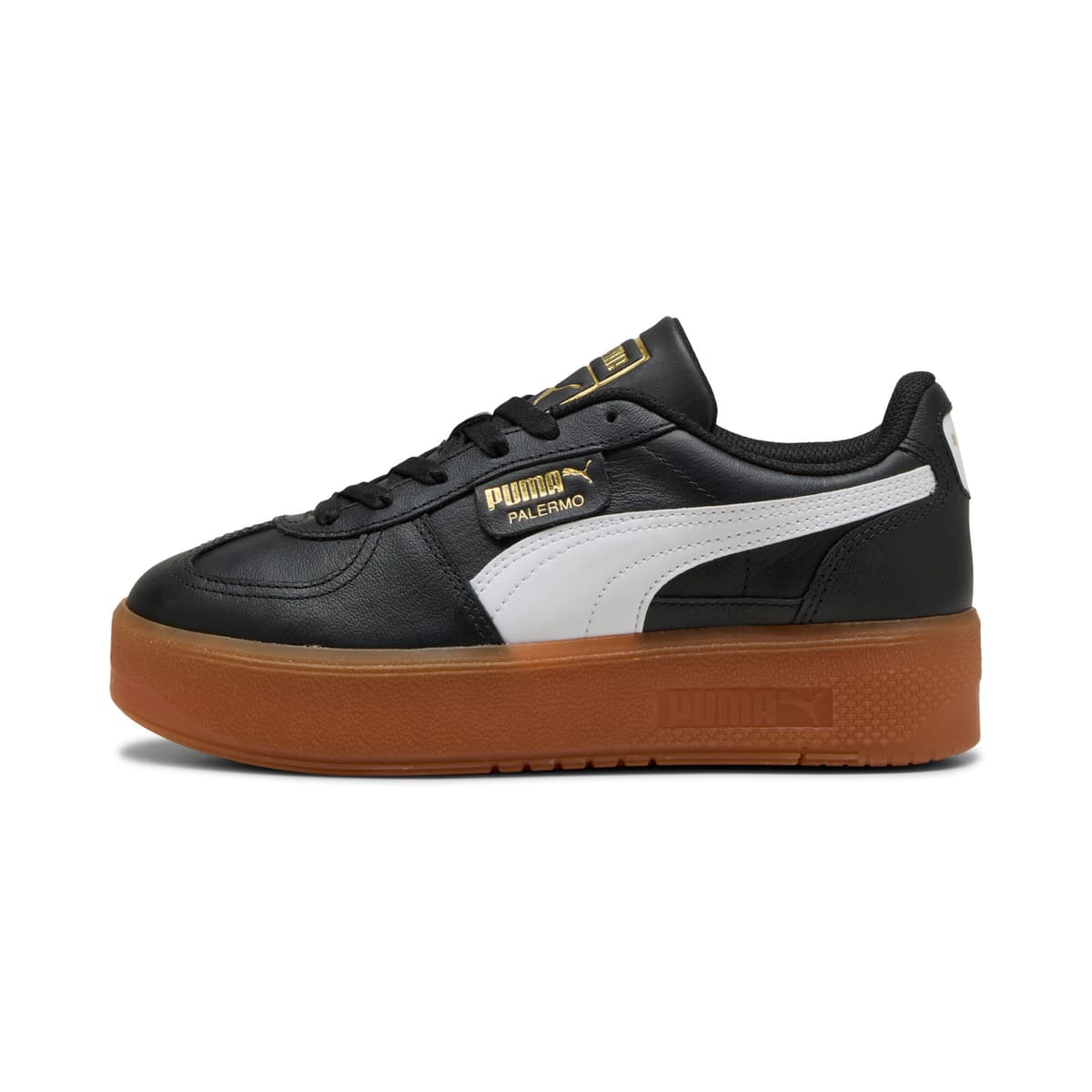 PUMA Palermo Elevata leren sneakers voor Dames, Zwart, Maat 42