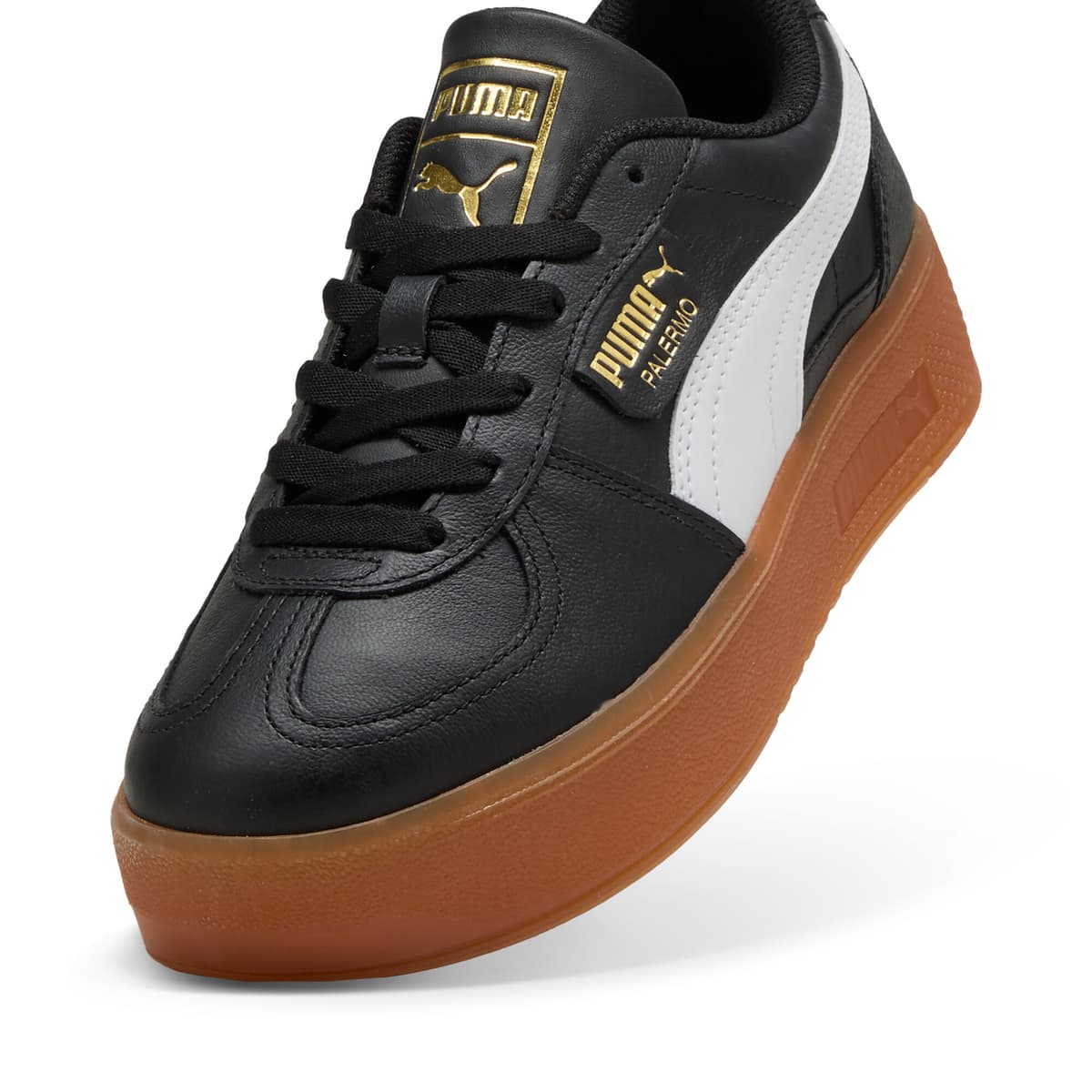 PUMA Palermo Elevata leren sneakers voor Dames, Zwart, Maat 42 thumbnail 2