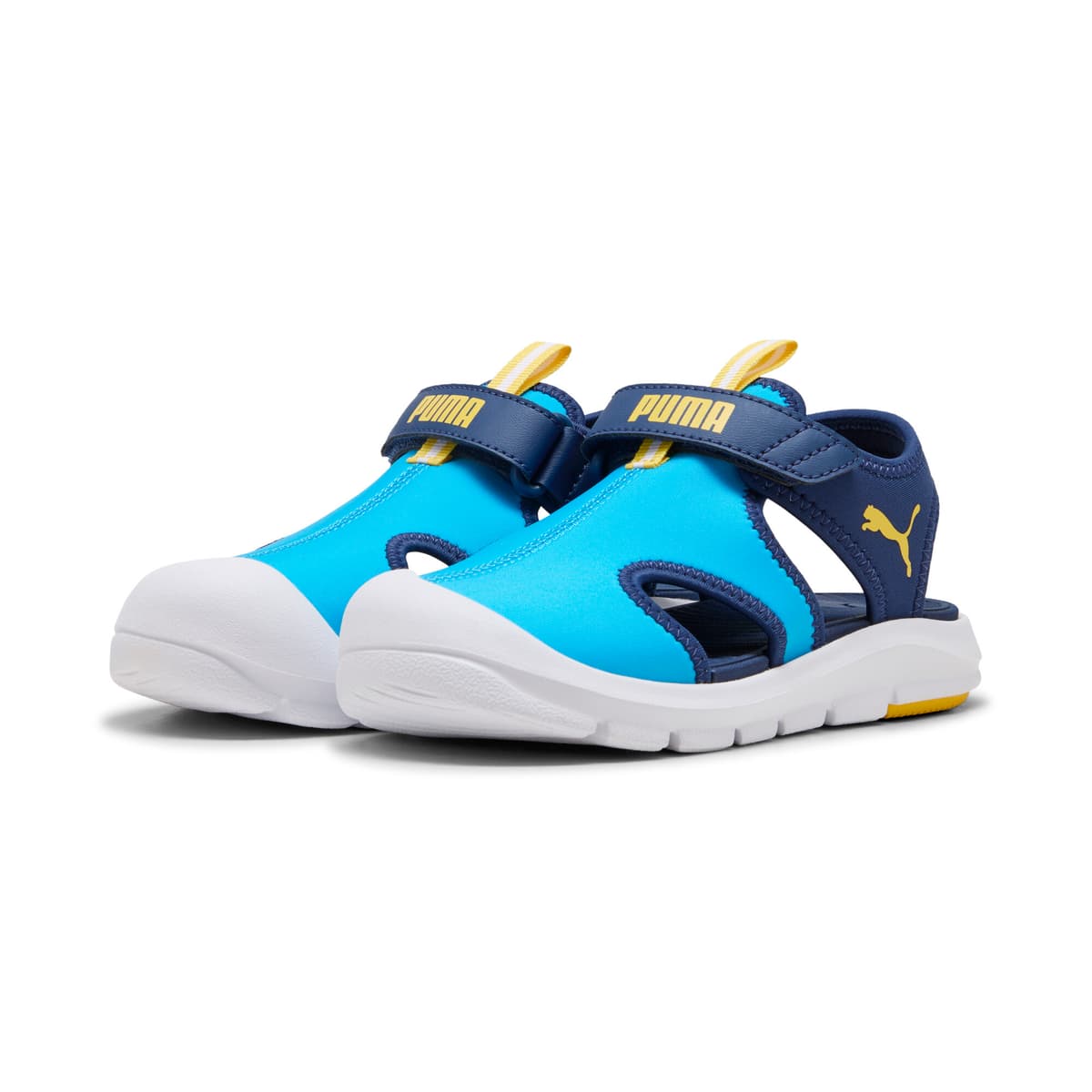 PUMA Fun Racer sandalen, Blauw/Geel, Maat 34,5 thumbnail 6
