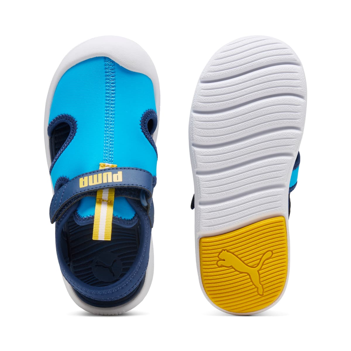 PUMA Fun Racer sandalen, Blauw/Geel, Maat 34,5 thumbnail 4