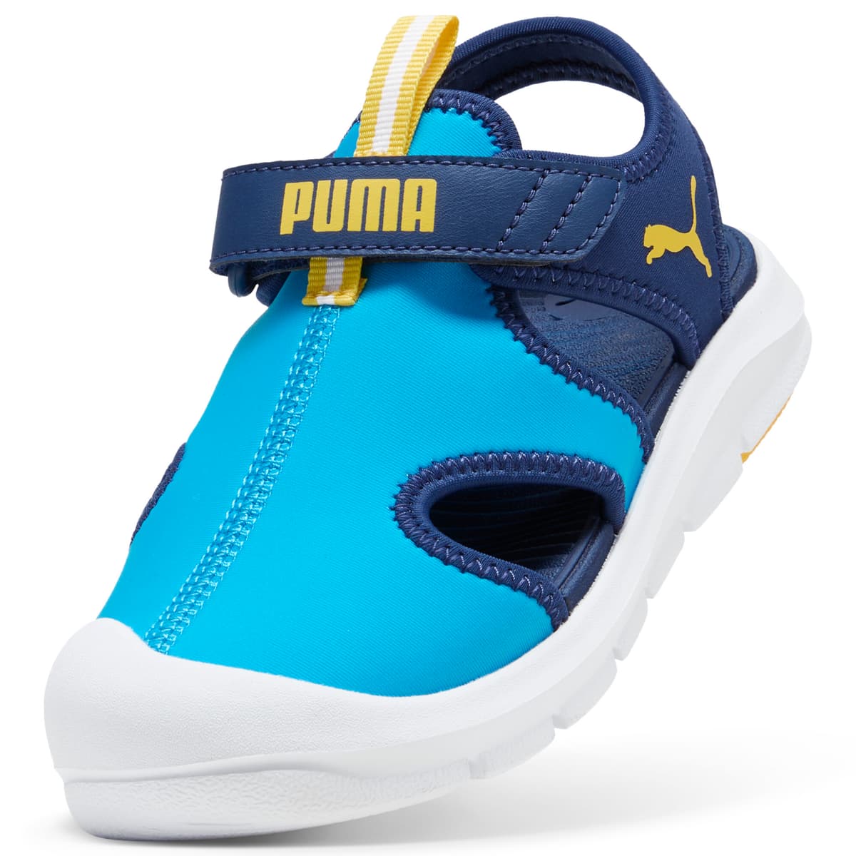PUMA Fun Racer sandalen, Blauw/Geel, Maat 34,5 thumbnail 2