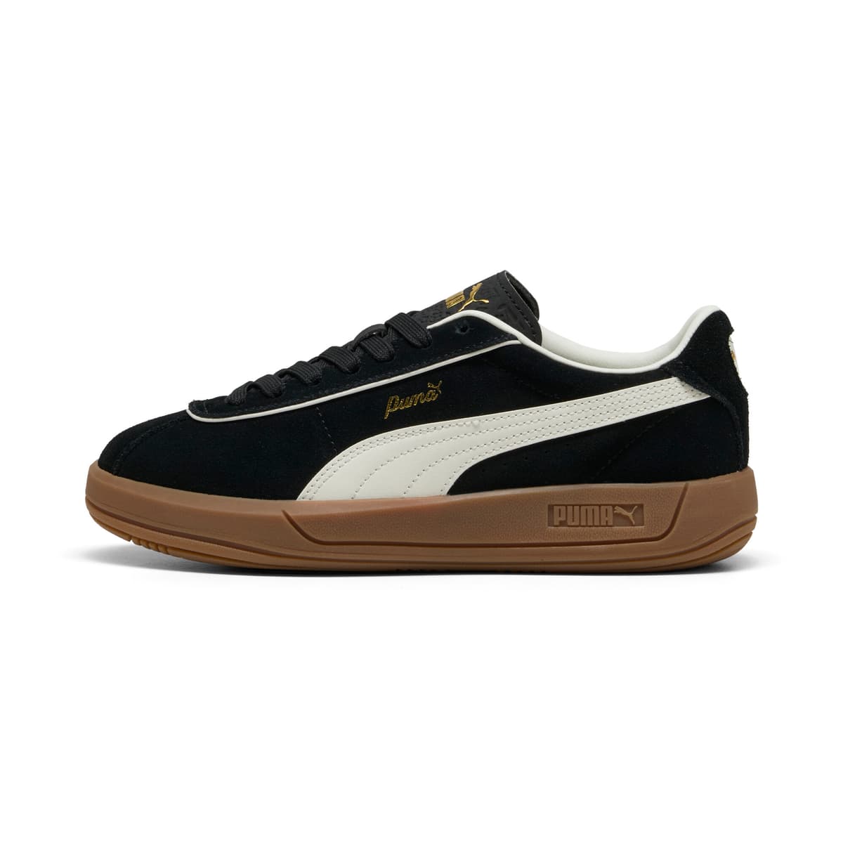 PUMA Club Klassika Suede sneakers voor Dames, Zwart/Wit, Maat 38,5