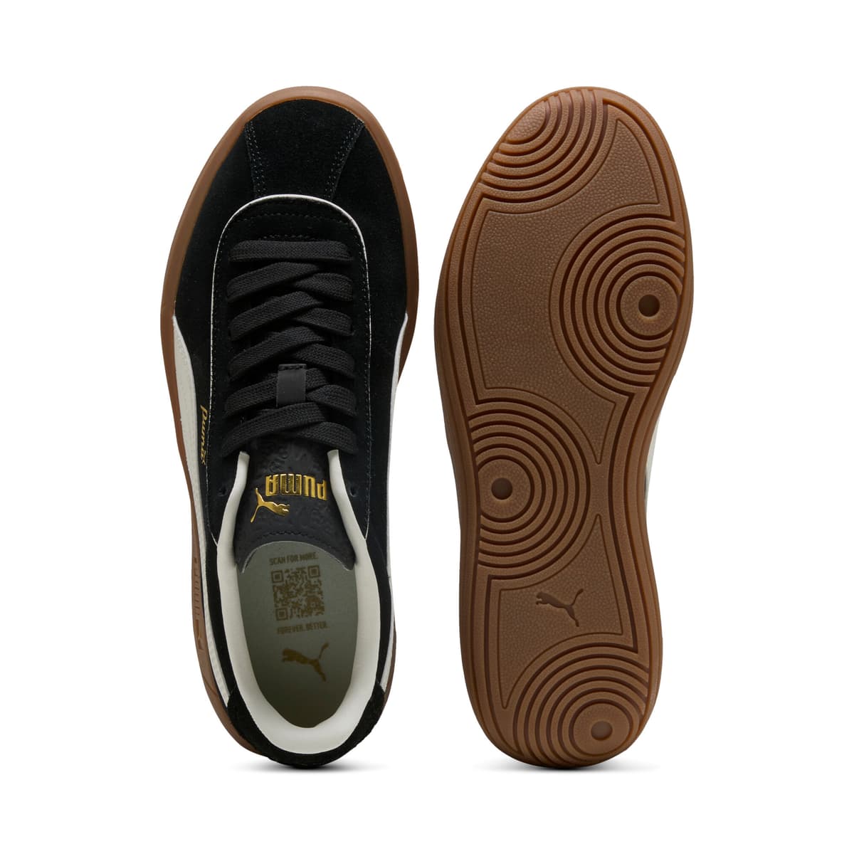 PUMA Club Klassika Suede sneakers voor Dames, Zwart/Wit, Maat 38,5 thumbnail 4