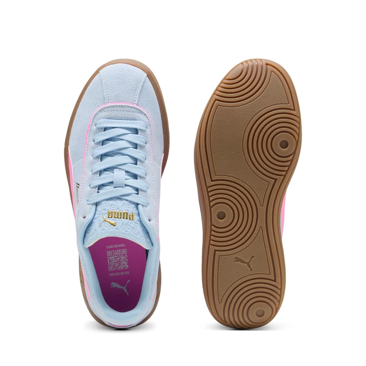 PUMA Club Klassika Suede sneakers voor Dames, Roze/Goud, Maat 37 thumbnail 4