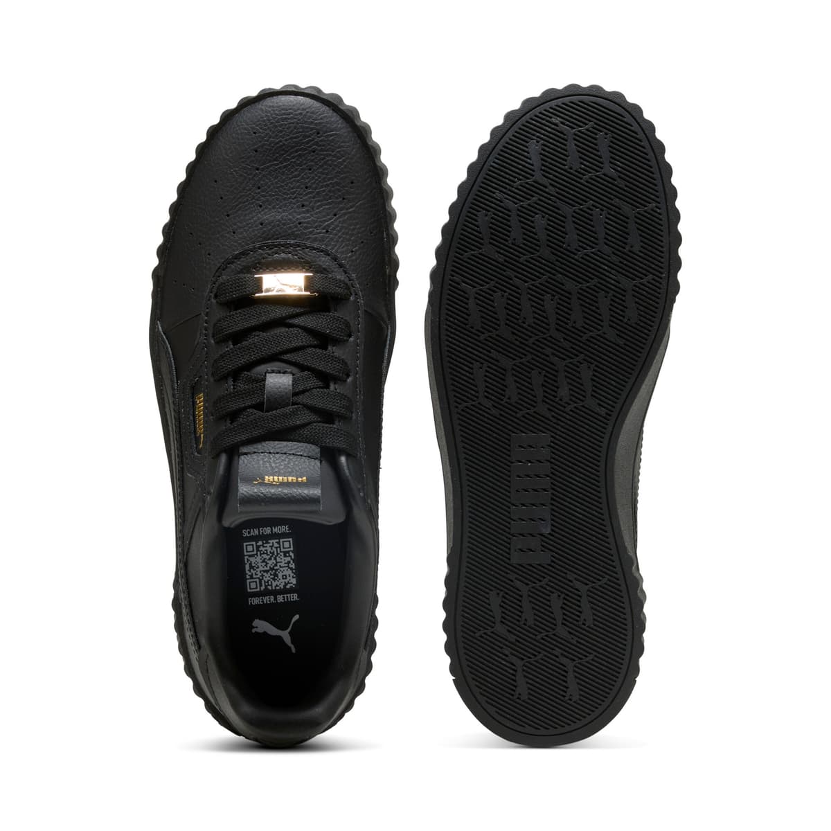 PUMA Carina 3.0 Luxe sneakers voor Dames, Zwart/Goud, Maat 40 thumbnail 4