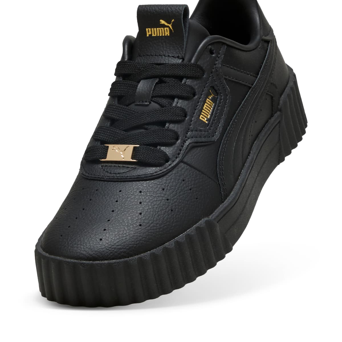 PUMA Carina 3.0 Luxe sneakers voor Dames, Zwart/Goud, Maat 40 thumbnail 2