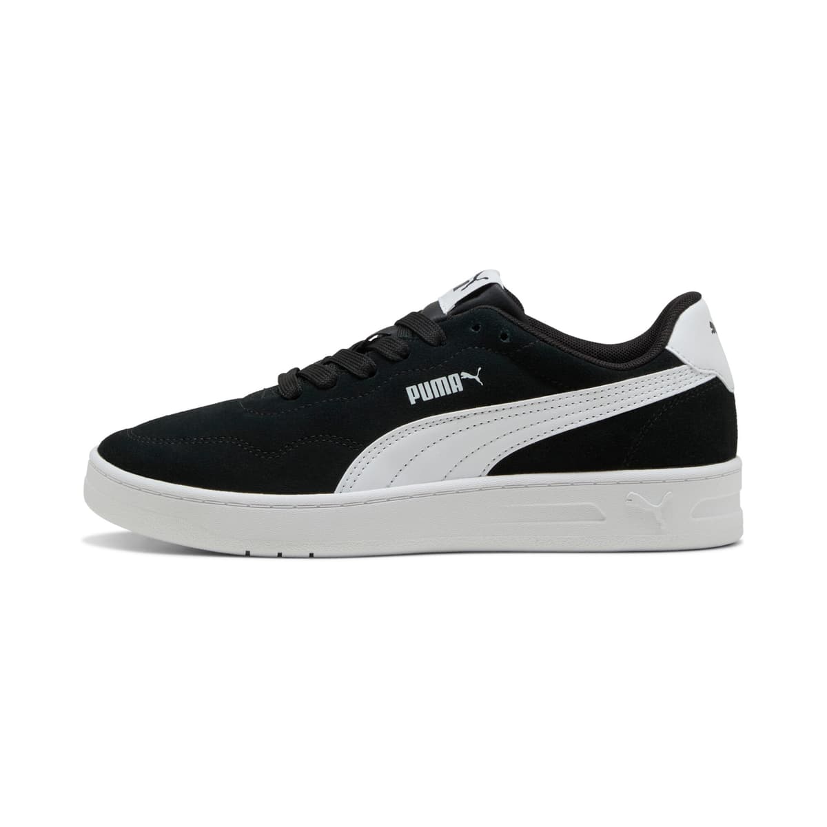 PUMA Court Lally Suede sneakers voor Dames, Zwart/Wit, Maat 40,5