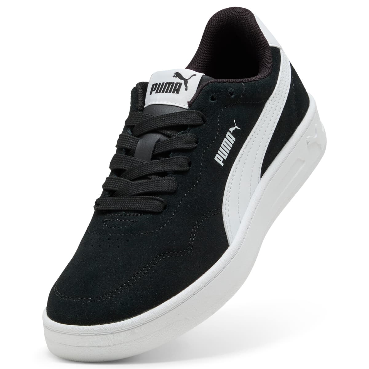 PUMA Court Lally Suede sneakers voor Dames, Zwart/Wit, Maat 40,5 thumbnail 2
