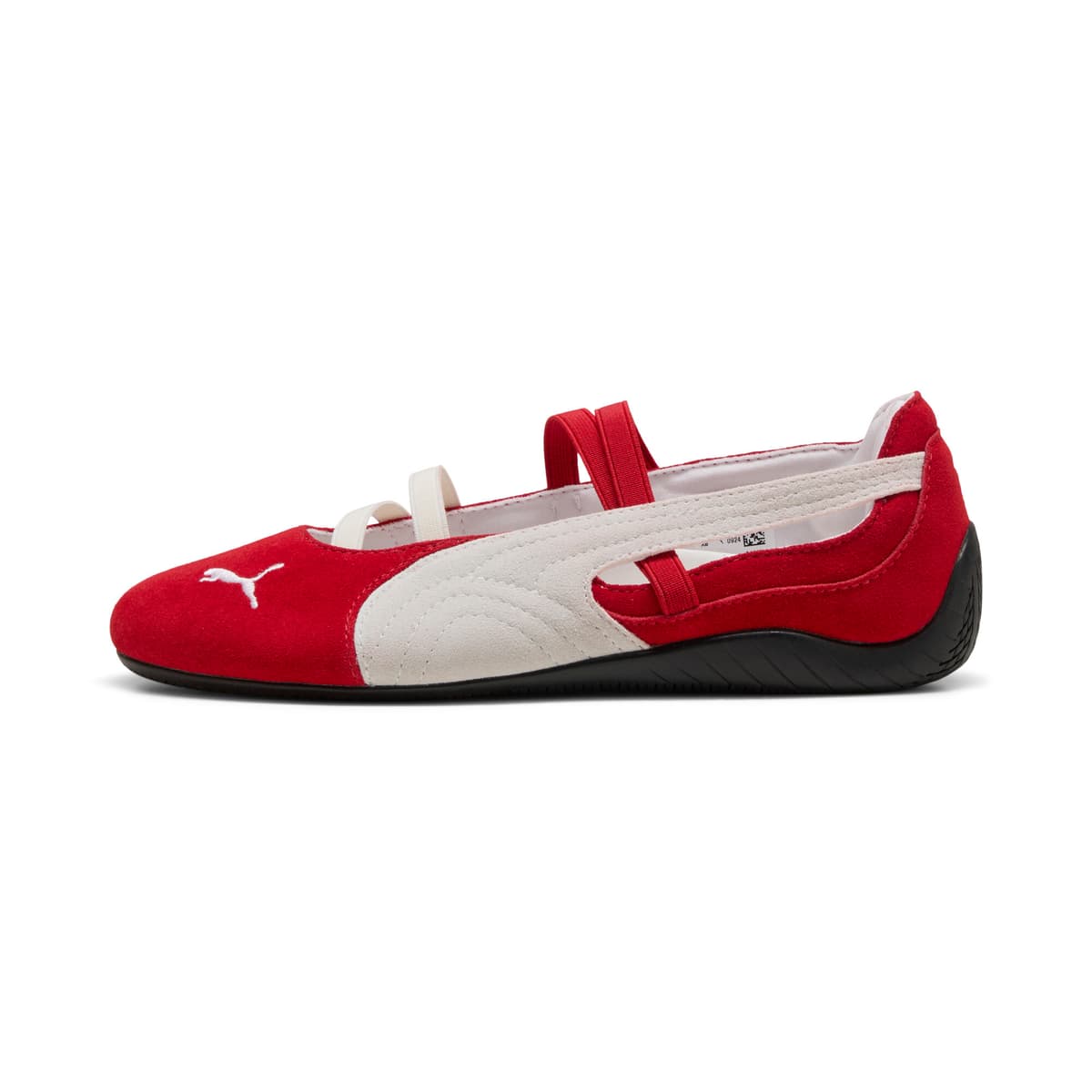 PUMA Speedcat Suede ballerina's voor Dames, Zwart/Rood/Wit, Maat 38