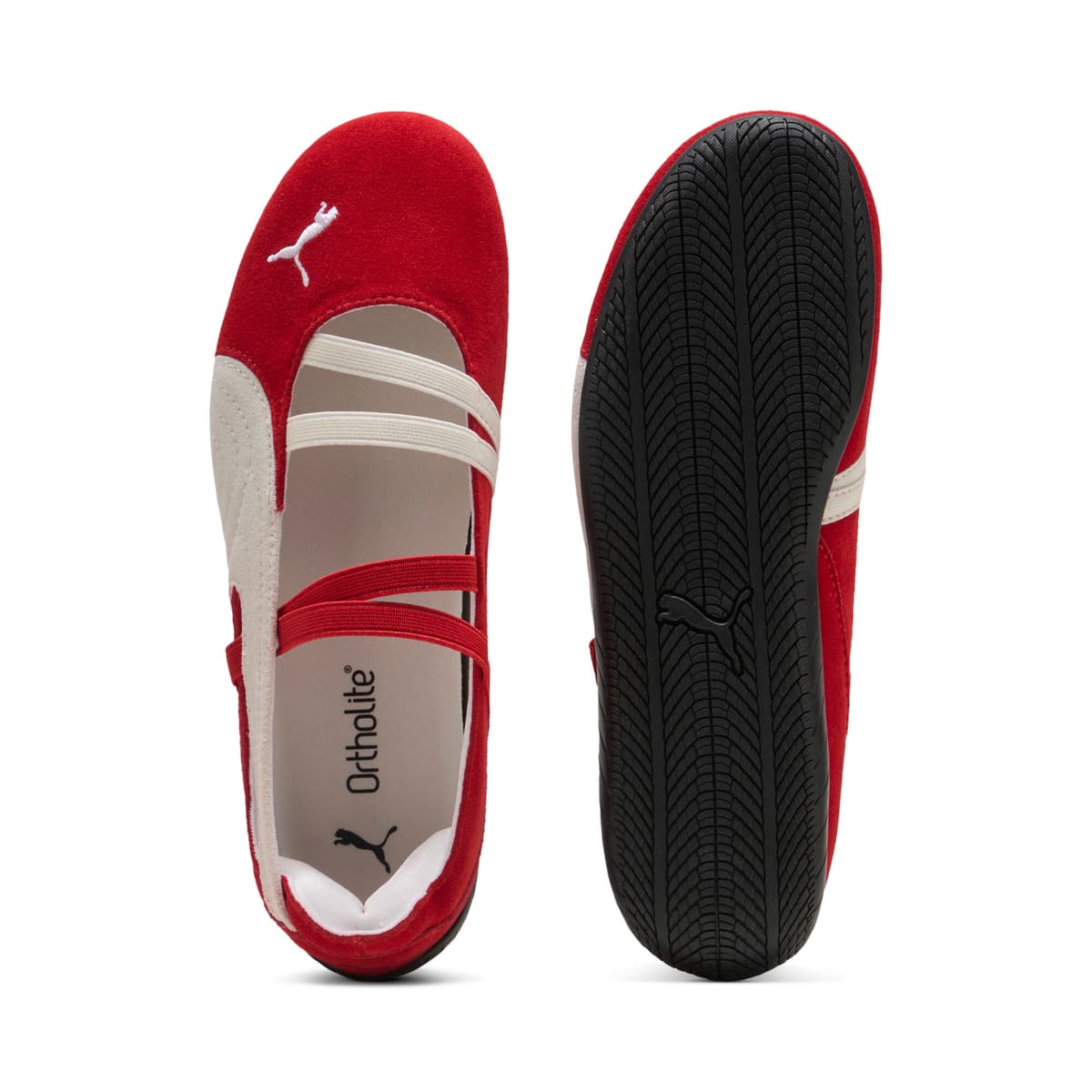 PUMA Speedcat Suede ballerina's voor Dames, Zwart/Rood/Wit, Maat 38 thumbnail 4