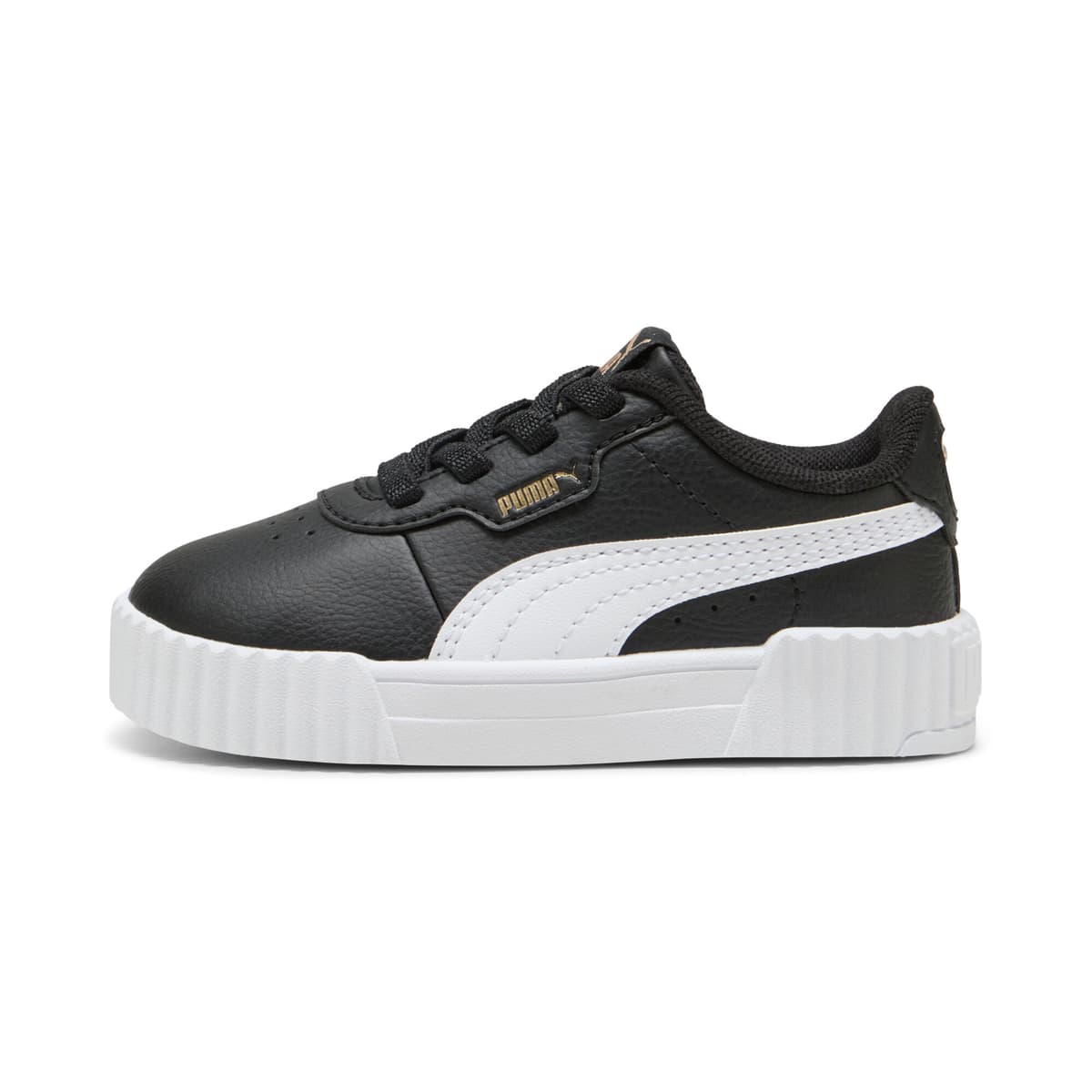 PUMA Carina 3.0 Holo sneakers voor Dames, Zwart/Wit/Goud, Maat 23