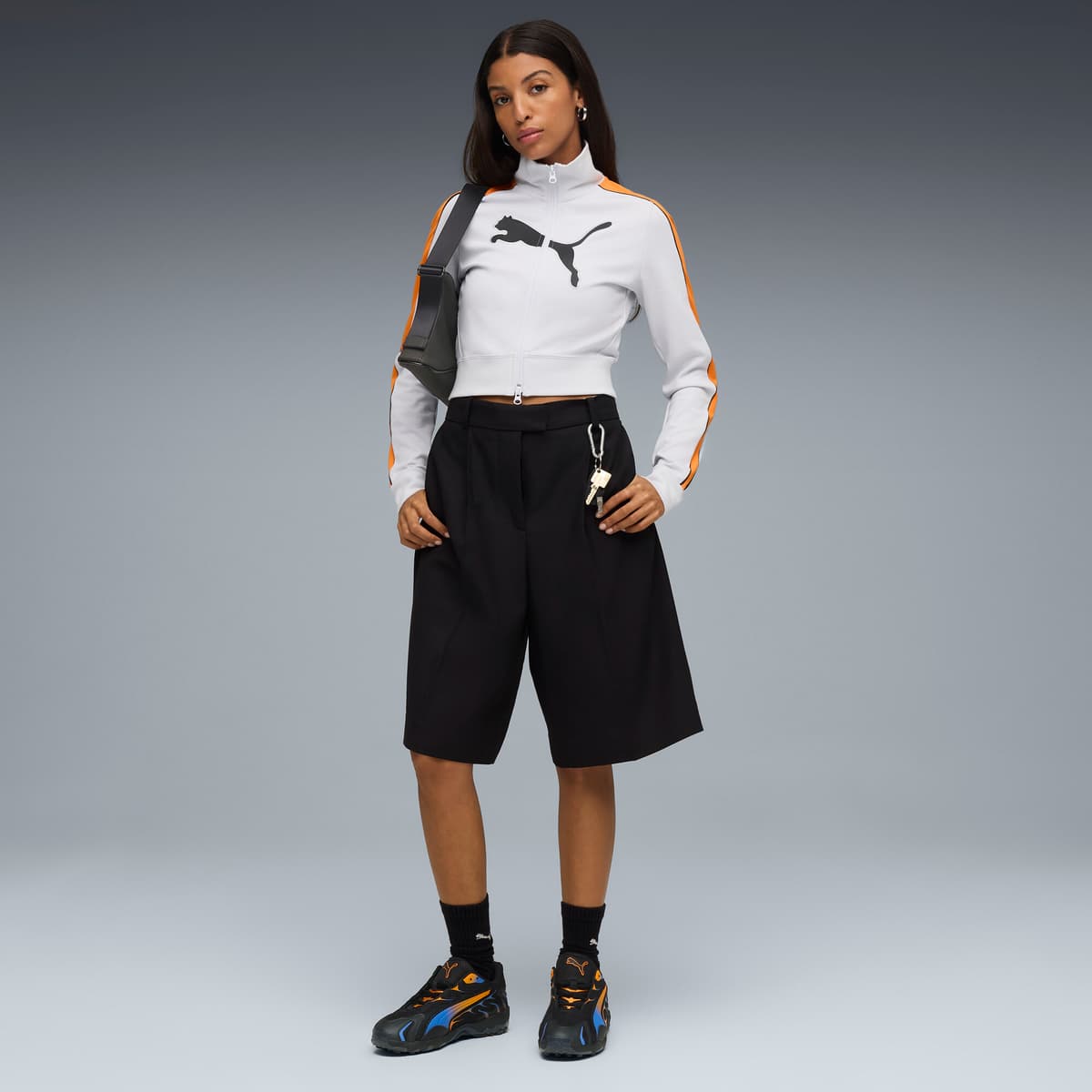 PUMA Inhale uniseks sneakers, Zwart/Oranje, Maat 46 thumbnail 7