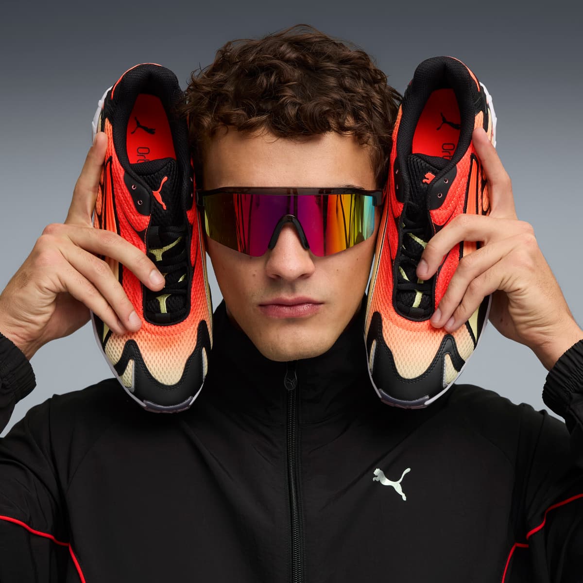 PUMA Inhale uniseks sneakers, Zwart/Rood, Maat 40,5 thumbnail 8