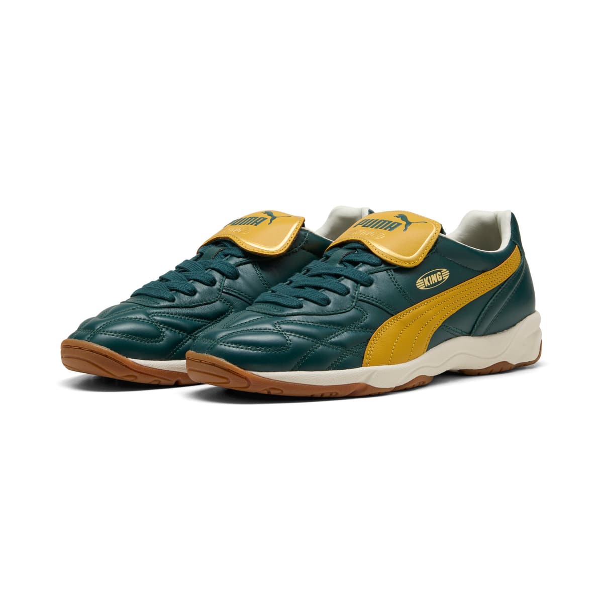 PUMA King Indoor sneakers unisex, Groen/Goud, Maat 42 thumbnail 6