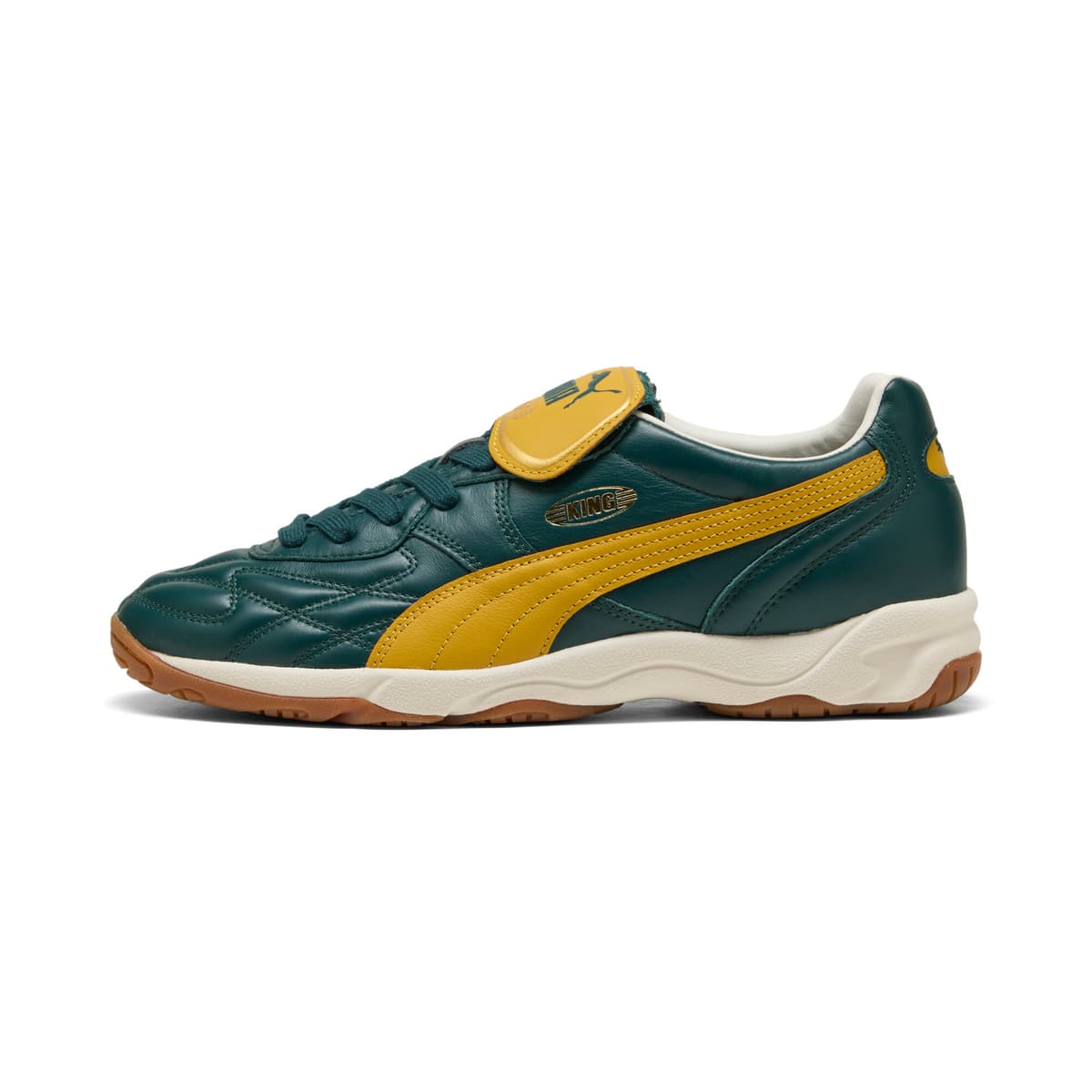 PUMA King Indoor sneakers unisex, Groen/Goud, Maat 42