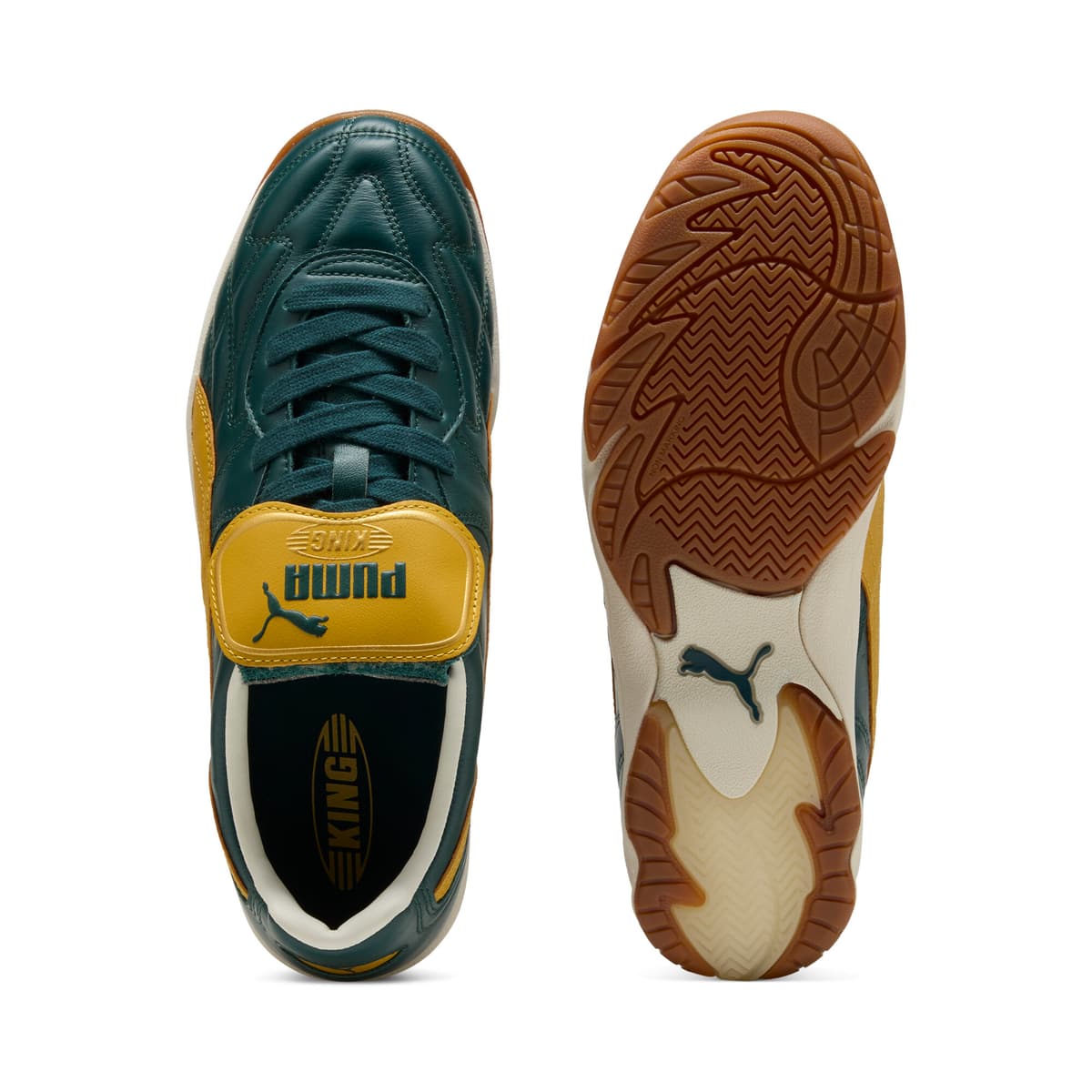PUMA King Indoor sneakers unisex, Groen/Goud, Maat 42 thumbnail 4