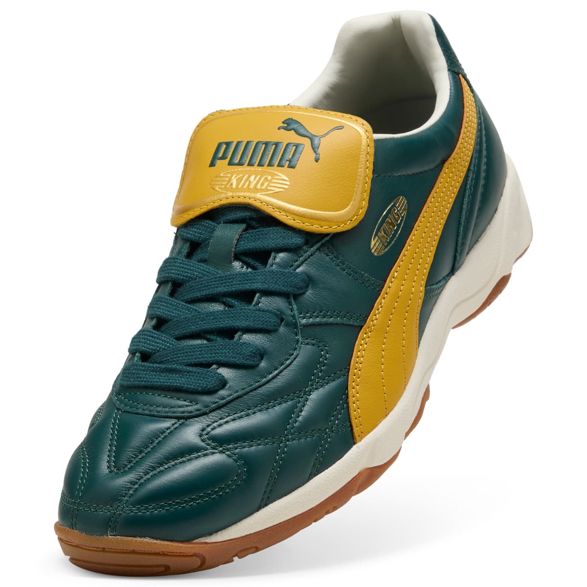 PUMA King Indoor sneakers unisex, Groen/Goud, Maat 42 thumbnail 2