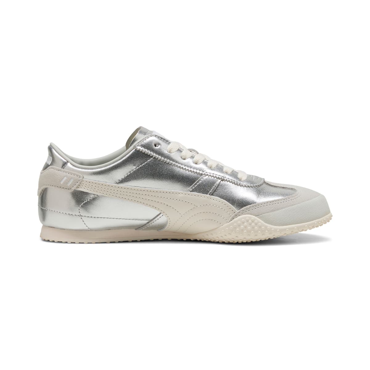 PUMA Bella leren sneakers voor Dames, Wit/Zilver, Maat 38 thumbnail 3