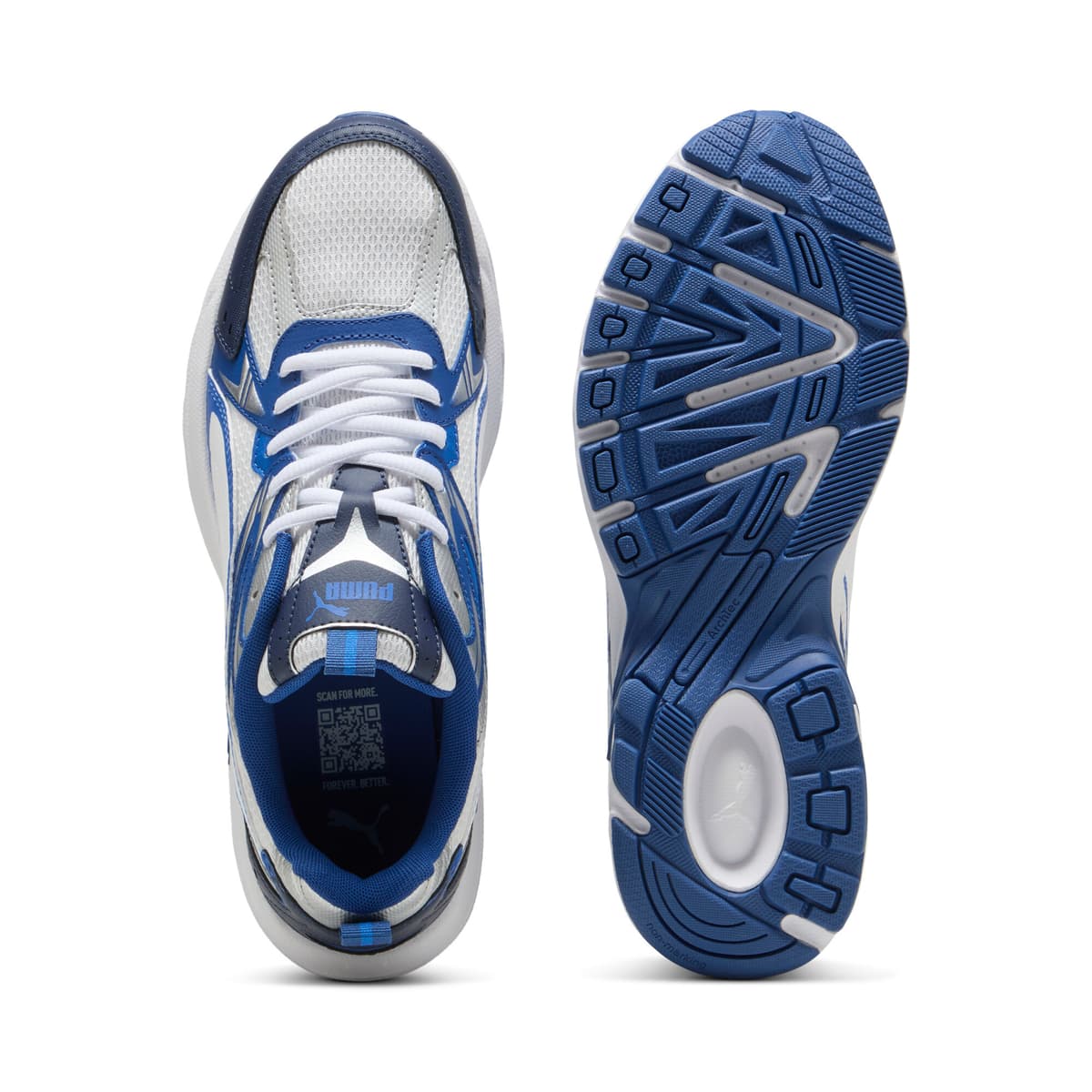 PUMA Milenio Tech sneakers uniseks, Blauw/Wit/Zilver, Maat 48 thumbnail 4