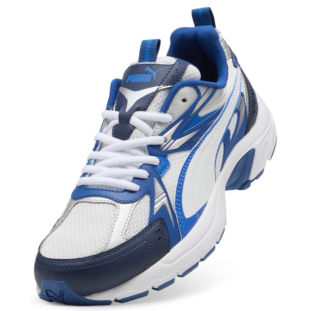 PUMA Milenio Tech sneakers uniseks, Blauw/Wit/Zilver, Maat 48 thumbnail 2