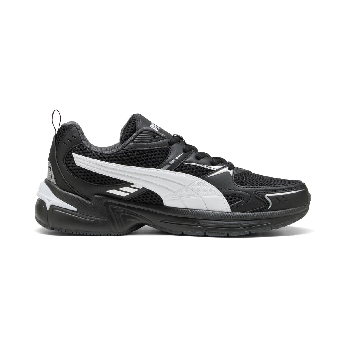PUMA Milenio Tech 2000 sneakers uniseks, Zwart/Wit/Zilver, Maat 45 thumbnail 3